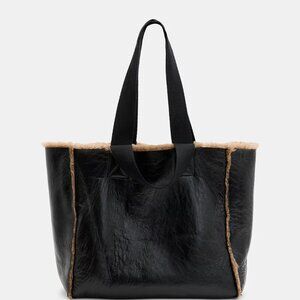 AllSaints Izzy Reversible Shearling Tote
